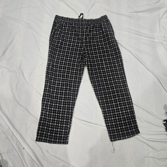 Y2K grunge felt soft warm checker balck grey pj pants - Picture 2 of 3